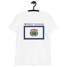 Load image into Gallery viewer, I LOVE WEST VIRGINIA STATE FLAG Short-Sleeve Unisex T-Shirt