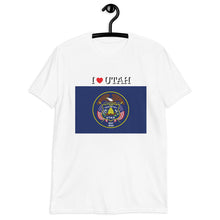 Load image into Gallery viewer, I LOVE UTAH STATE FLAG Short-Sleeve Unisex T-Shirt