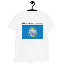 Load image into Gallery viewer, I LOVE SOUTH DAKOTA STATE FLAG Short-Sleeve Unisex T-Shirt