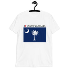 Load image into Gallery viewer, I LOVE SOUTH CAROLINA STATE FLAG Short-Sleeve Unisex T-Shirt