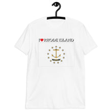 Load image into Gallery viewer, I LOVE RHODE ISLAND STATE FLAG Short-Sleeve Unisex T-Shirt