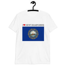 Load image into Gallery viewer, I LOVE New Hampshire STATE FLAG Short-Sleeve Unisex T-Shirt