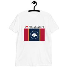 Load image into Gallery viewer, I LOVE Mississippi STATE FLAG Short-Sleeve Unisex T-Shirt