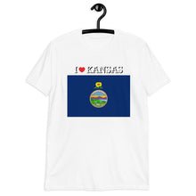 Load image into Gallery viewer, I LOVE KANSAS STATE FLAG Short-Sleeve Unisex T-Shirt