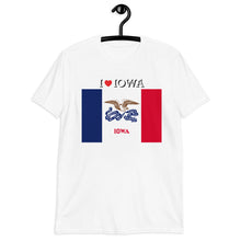 Load image into Gallery viewer, I LOVE IOWA STATE FLAG Short-Sleeve Unisex T-Shirt