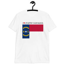 Load image into Gallery viewer, I LOVE NORTH CAROLINA STATE FLAG Short-Sleeve Unisex T-Shirt