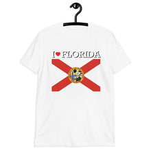 Load image into Gallery viewer, I LOVE FLORIDA STATE FLAG Short-Sleeve Unisex T-Shirt