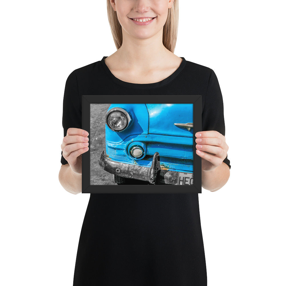 HAVANA CLASSIC BLUE CAR | Original photography Framed poster