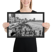 Load image into Gallery viewer, HAVANA Malecón people swimming Framed photo paper poster
