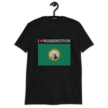 Load image into Gallery viewer, I LOVE Washington STATE FLAG Short-Sleeve Unisex T-Shirt

