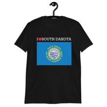 Load image into Gallery viewer, I LOVE SOUTH DAKOTA STATE FLAG Short-Sleeve Unisex T-Shirt
