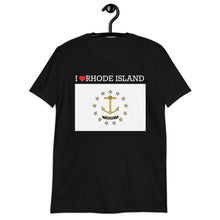 Load image into Gallery viewer, I LOVE RHODE ISLAND STATE FLAG Short-Sleeve Unisex T-Shirt
