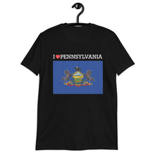 Load image into Gallery viewer, I LOVE Pennsylvania STATE FLAG Short-Sleeve Unisex T-Shirt
