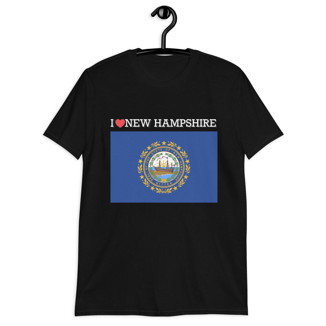 I LOVE New Hampshire STATE FLAG Short-Sleeve Unisex T-Shirt