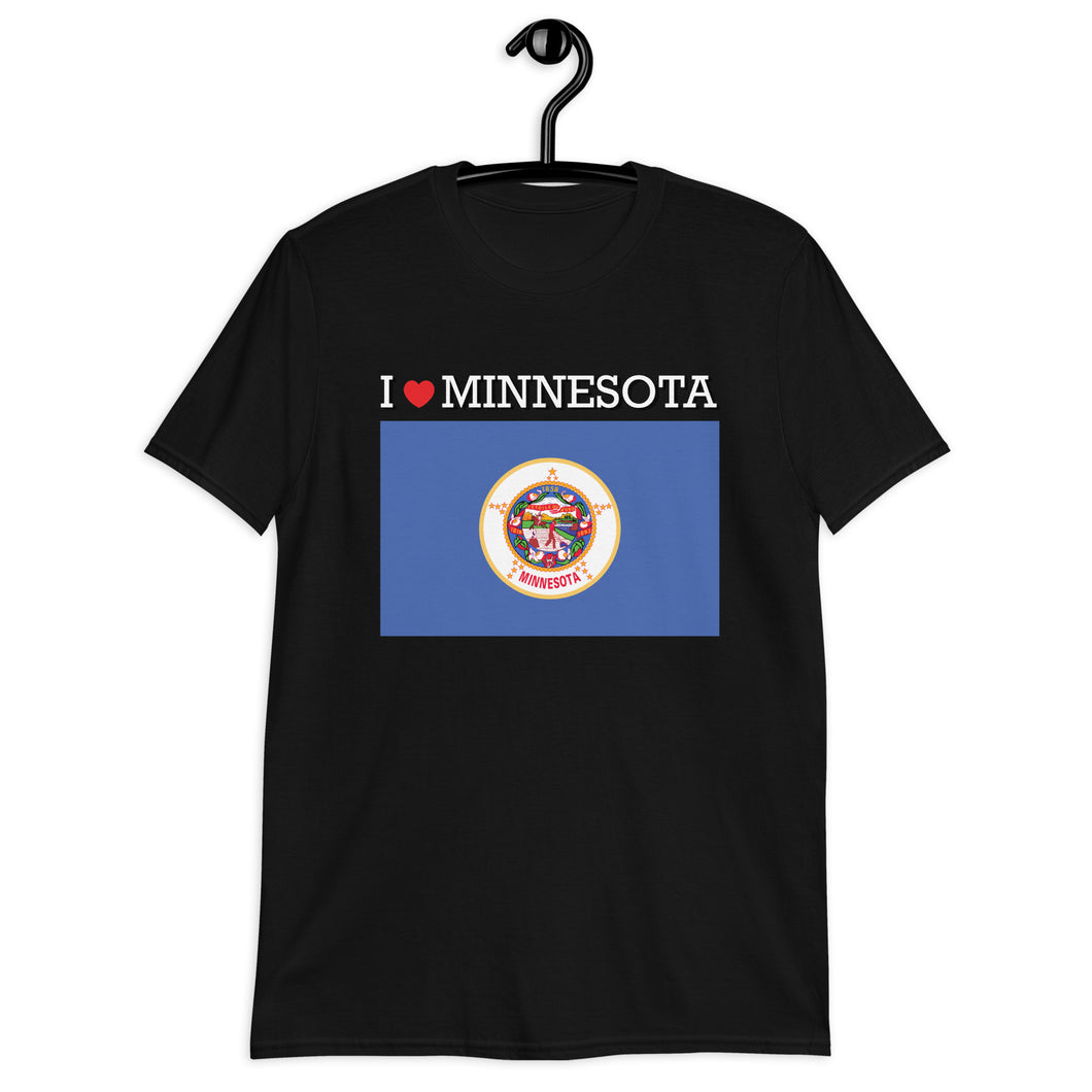 I LOVE MINNESOTA STATE FLAG Short-Sleeve Unisex T-Shirt