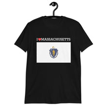 Load image into Gallery viewer, I LOVE Massachusetts  STATE FLAG Short-Sleeve Unisex T-Shirt
