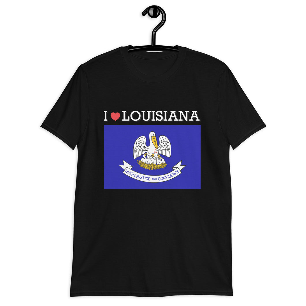 I LOVE LOUISIANA STATE FLAG Short-Sleeve Unisex T-Shirt