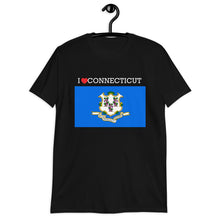 Load image into Gallery viewer, I LOVE Connecticut  STATE FLAG Short-Sleeve Unisex T-Shirt
