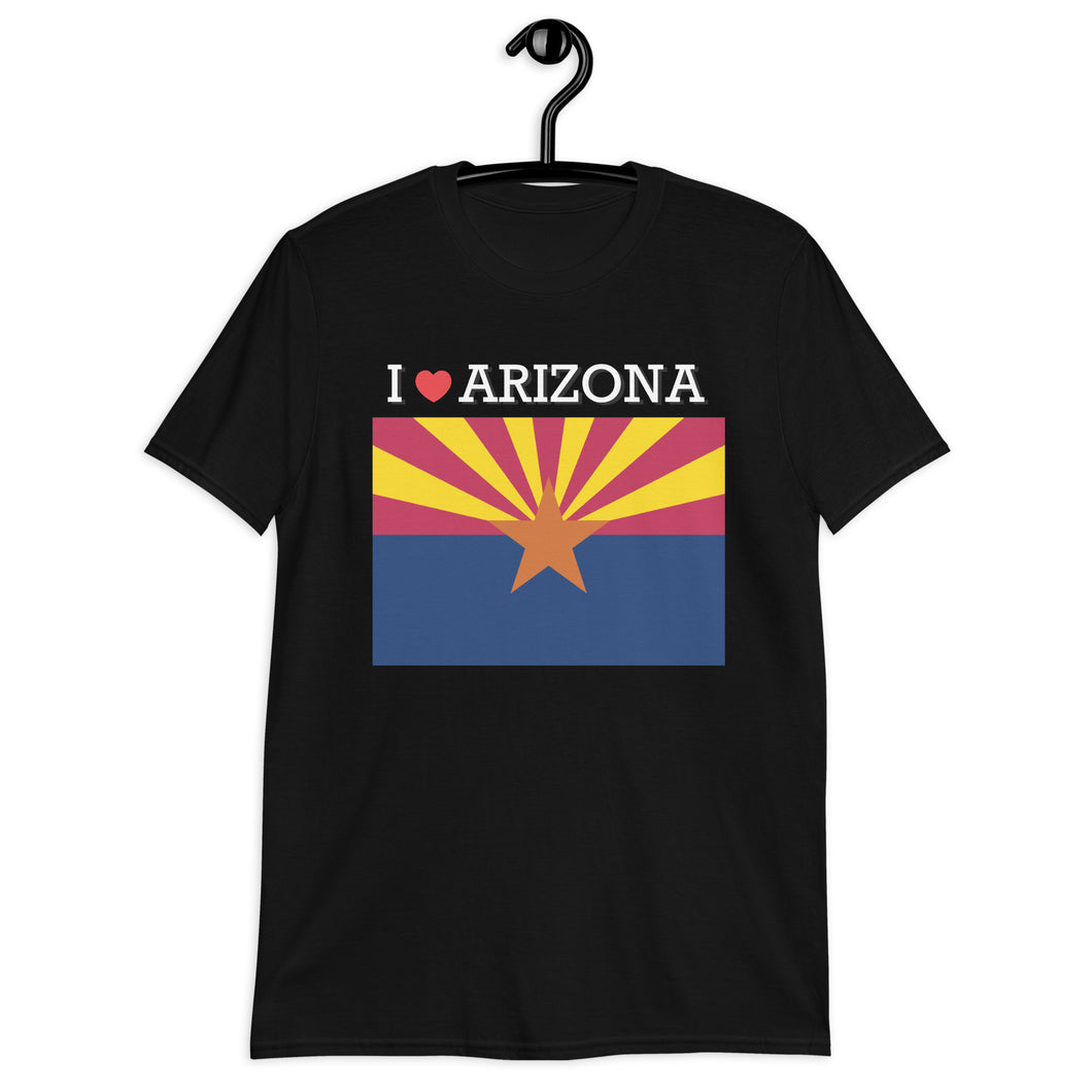 I LOVE ARIZONA STATE FLAG Short-Sleeve Unisex T-Shirt