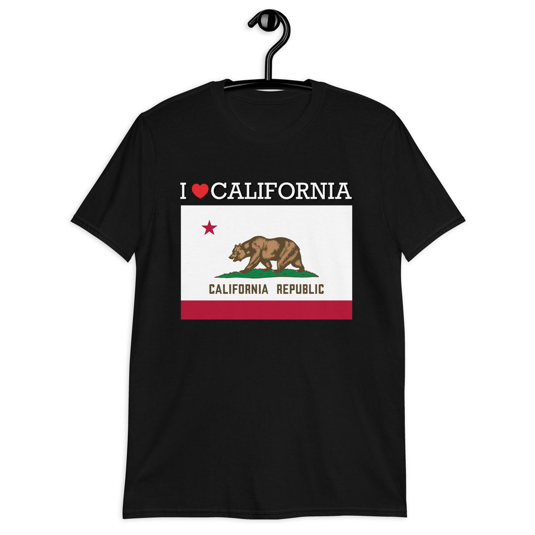 I LOVE CALIFORNIA STATE FLAG Short-Sleeve Unisex T-Shirt