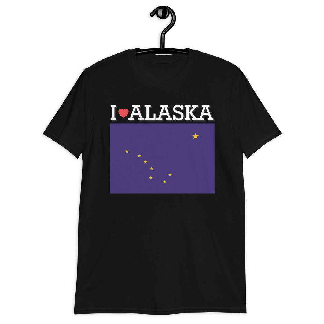 I LOVE ALASKA STATE FLAG Short-Sleeve Unisex T-Shirt