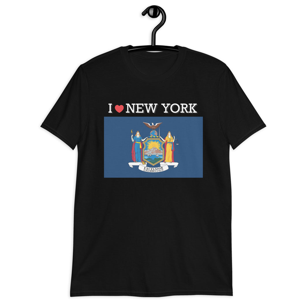 I LOVE NEW YORK STATE FLAG Short-Sleeve Unisex T-Shirt