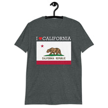 Load image into Gallery viewer, I LOVE CALIFORNIA STATE FLAG Short-Sleeve Unisex T-Shirt

