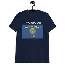 Load image into Gallery viewer, I LOVE OREGON STATE FLAG Short-Sleeve Unisex T-Shirt
