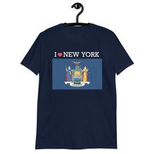Load image into Gallery viewer, I LOVE NEW YORK STATE FLAG Short-Sleeve Unisex T-Shirt
