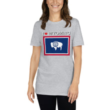 Load image into Gallery viewer, I LOVE WYOMING STATE FLAG Short-Sleeve Unisex T-Shirt

