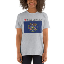 Load image into Gallery viewer, I LOVE WEST VIRGINIA STATE FLAG Short-Sleeve Unisex T-Shirt
