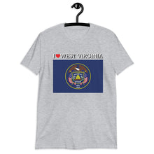 Load image into Gallery viewer, I LOVE WEST VIRGINIA STATE FLAG Short-Sleeve Unisex T-Shirt
