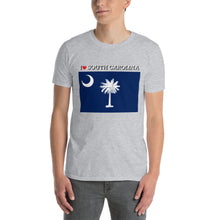 Load image into Gallery viewer, I LOVE SOUTH CAROLINA STATE FLAG Short-Sleeve Unisex T-Shirt
