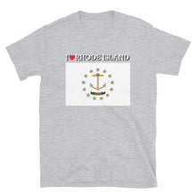 Load image into Gallery viewer, I LOVE RHODE ISLAND STATE FLAG Short-Sleeve Unisex T-Shirt
