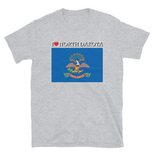 Load image into Gallery viewer, I LOVE NORTH DAKOTA STATE FLAG Short-Sleeve Unisex T-Shirt
