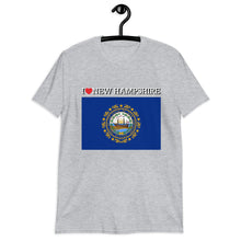 Load image into Gallery viewer, I LOVE New Hampshire STATE FLAG Short-Sleeve Unisex T-Shirt
