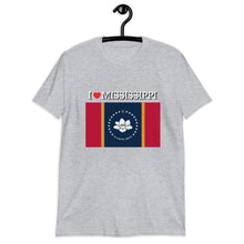 Load image into Gallery viewer, I LOVE Mississippi STATE FLAG Short-Sleeve Unisex T-Shirt
