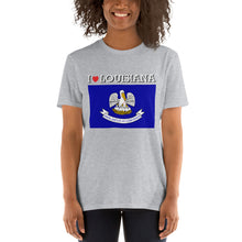 Load image into Gallery viewer, I LOVE LOUISIANA STATE FLAG Short-Sleeve Unisex T-Shirt
