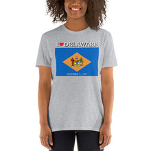 Load image into Gallery viewer, I LOVE DELAWARE STATE FLAG Short-Sleeve Unisex T-Shirt
