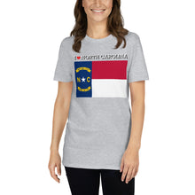 Load image into Gallery viewer, I LOVE NORTH CAROLINA STATE FLAG Short-Sleeve Unisex T-Shirt
