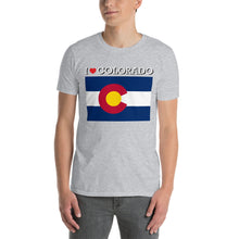 Load image into Gallery viewer, I LOVE COLORADO STATE FLAG Short-Sleeve Unisex T-Shirt

