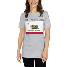 Load image into Gallery viewer, I LOVE CALIFORNIA STATE FLAG Short-Sleeve Unisex T-Shirt

