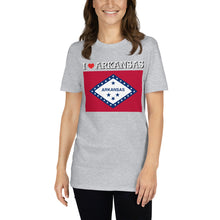 Load image into Gallery viewer, I LOVE ARKANSAS STATE FLAG Short-Sleeve Unisex T-Shirt
