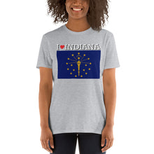 Load image into Gallery viewer, I LOVE INDIANA STATE FLAG Short-Sleeve Unisex T-Shirt
