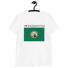 Load image into Gallery viewer, I LOVE Washington STATE FLAG Short-Sleeve Unisex T-Shirt

