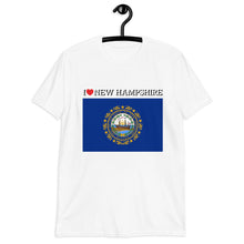 Load image into Gallery viewer, I LOVE New Hampshire STATE FLAG Short-Sleeve Unisex T-Shirt
